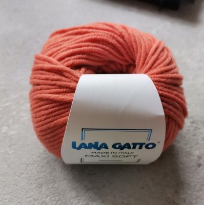 Lana Gatto Maxi Soft ( 8958 ARANCIO) 100% меринос экстрафайн 50 г/90 м